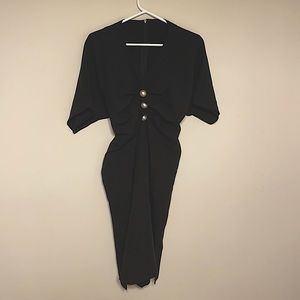 Pearl Elegant Black Dress